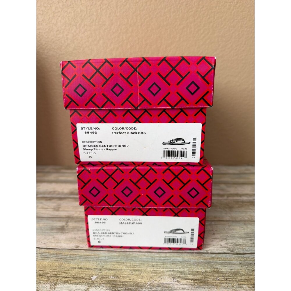 Set of 2 Tory Burch Sandals Shoe Gift Boxes and Tissue Paper - EMPTY 11" x 4" - Picture 2 of 9